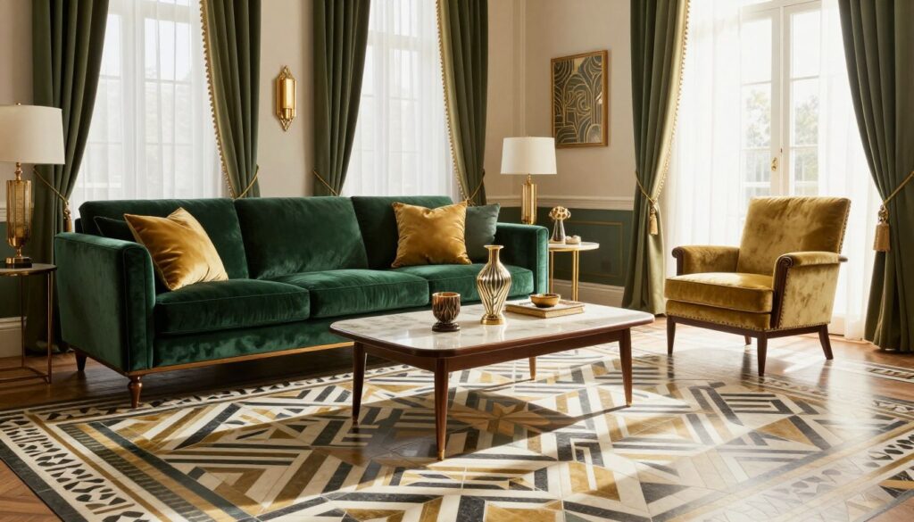 Art Deco Fliesen im Wohnzimmer