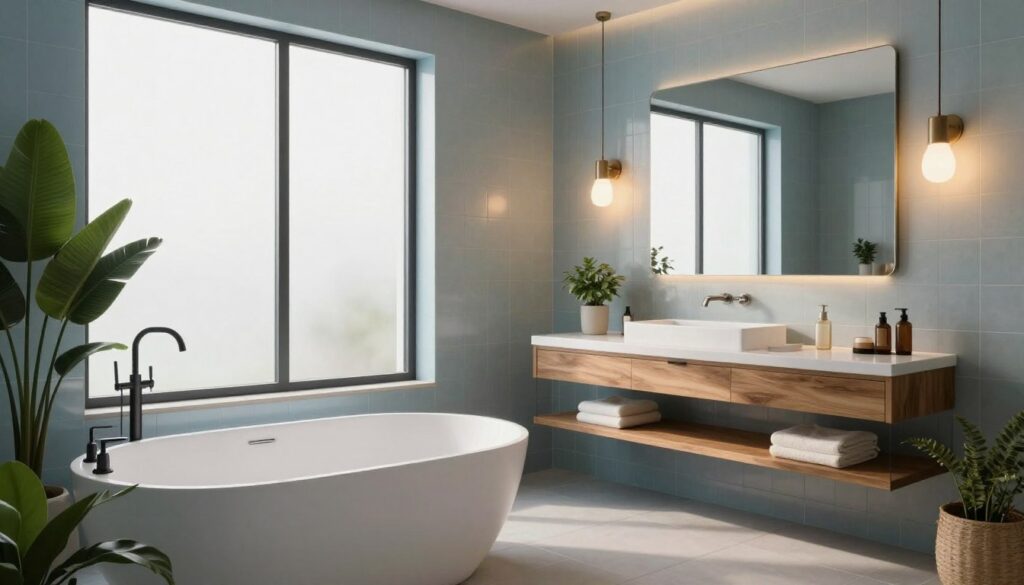 Badezimmer Gestaltung ohne Fliesen