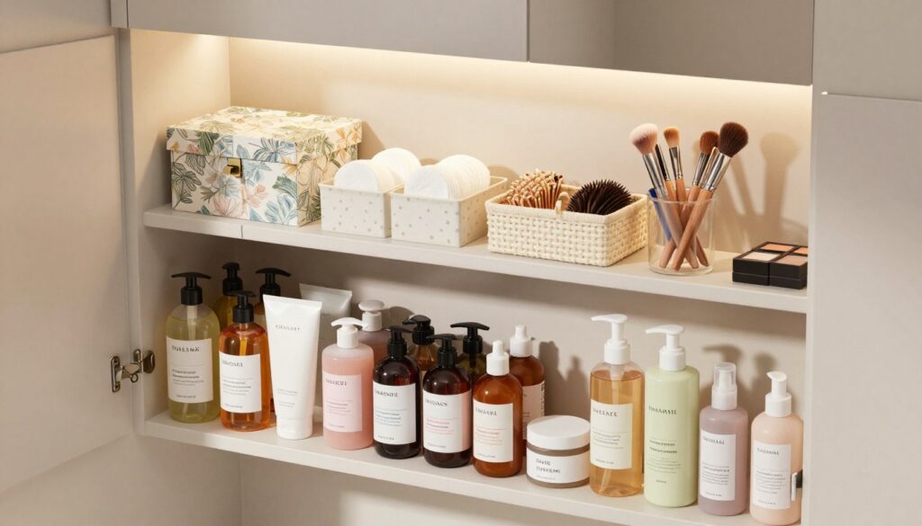 Badezimmer Schrank Organisation