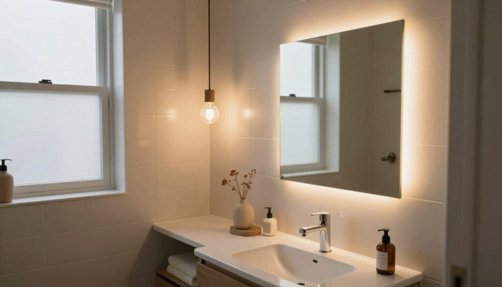 Beleuchtung im kleinen Badezimmer