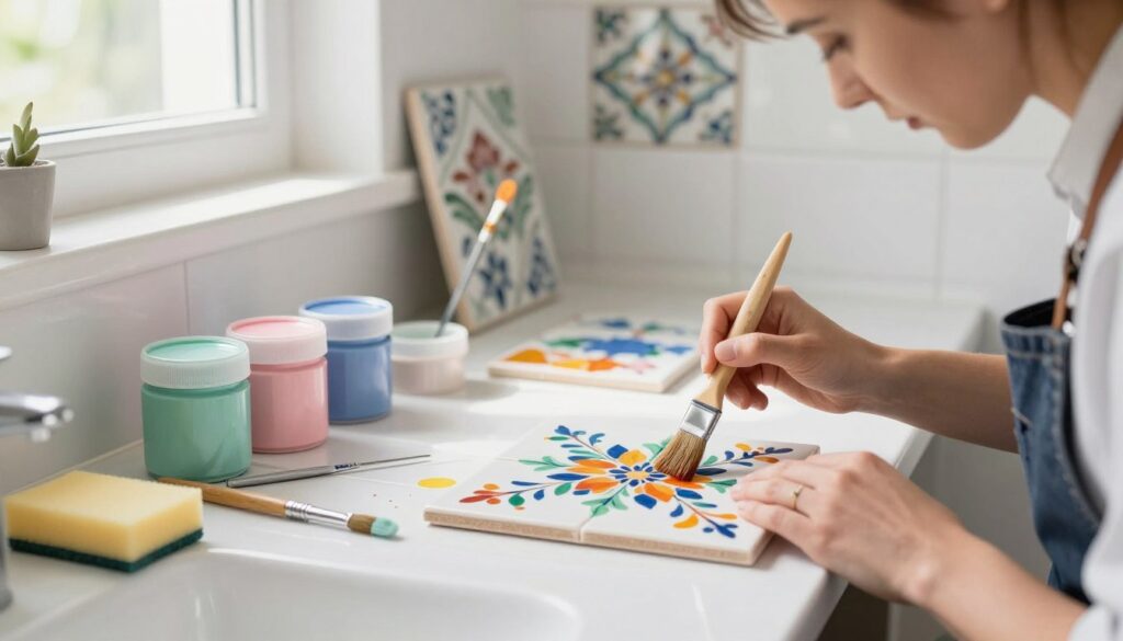 Fliesen bemalen Technik Fliesen bemalen Technik