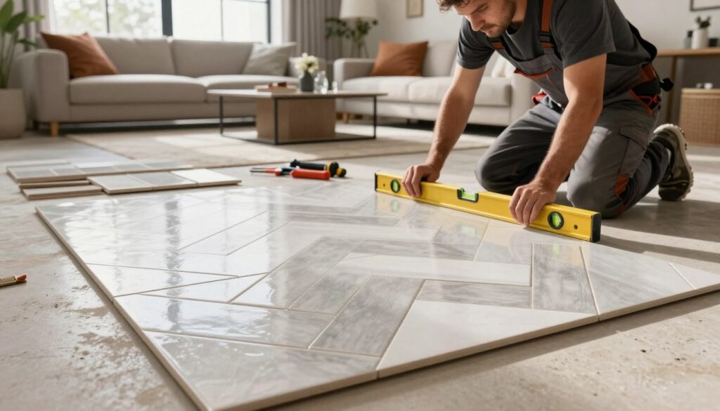 Fliesen verlegen Wohnzimmer