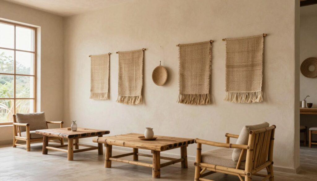 Nachhaltige Materialien für beige Wandgestaltung