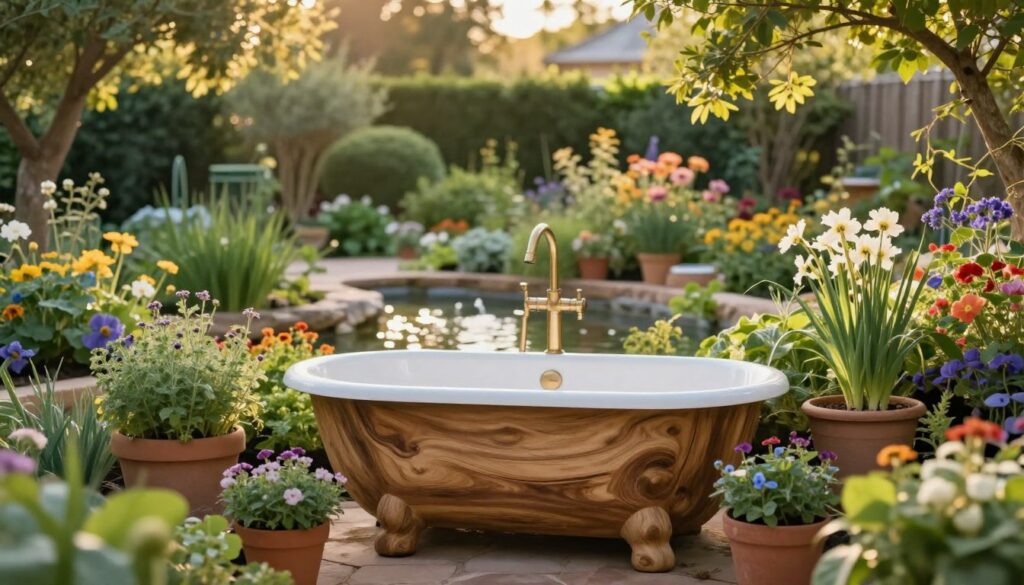 Ökologische Garten-Badewanne