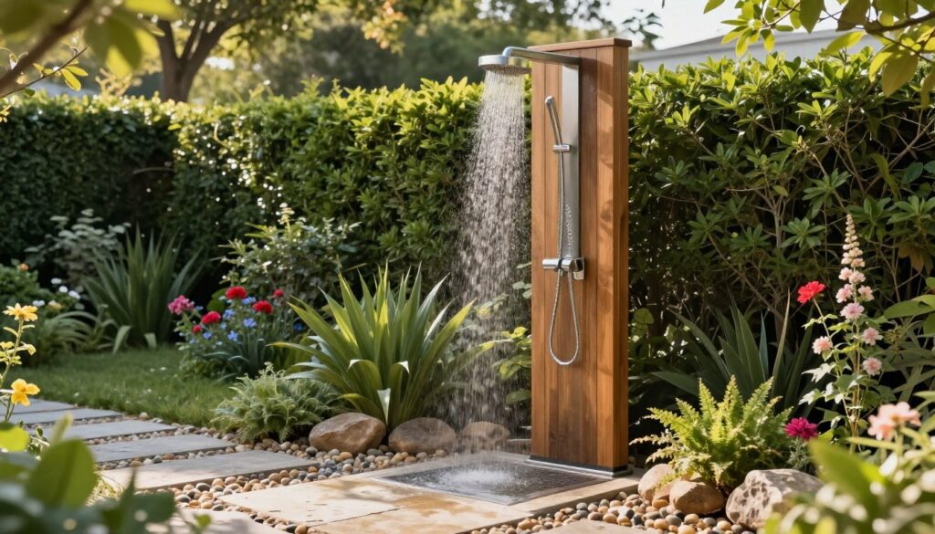 Outdoor-Dusche Installation