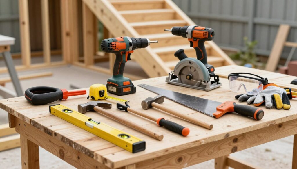 Terrassen Treppe Werkzeuge