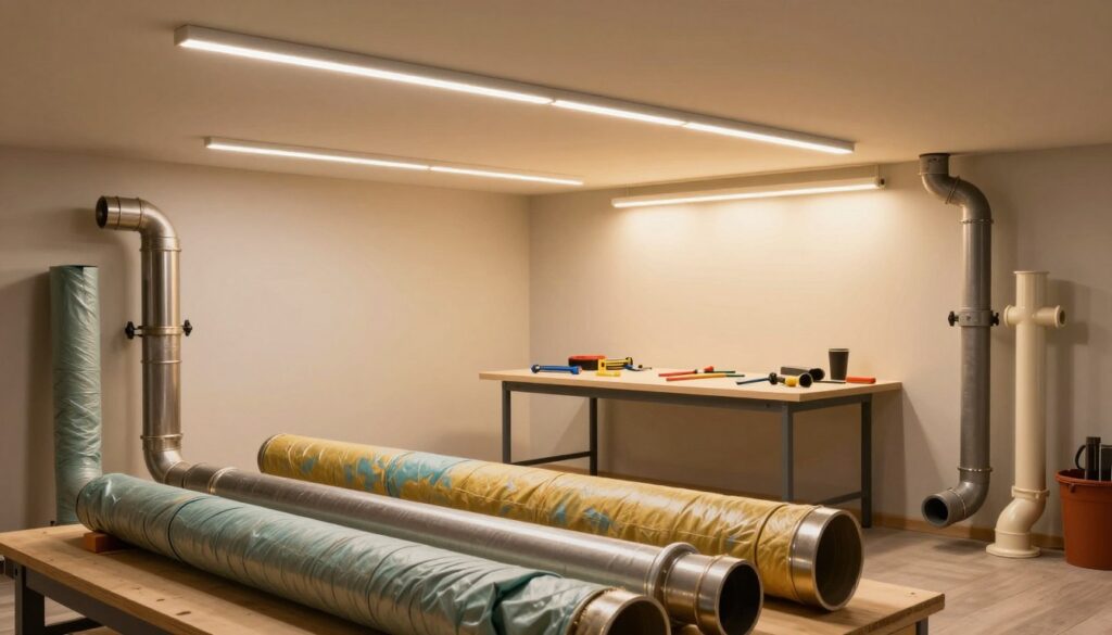 Verkleidung für Rohre im Keller