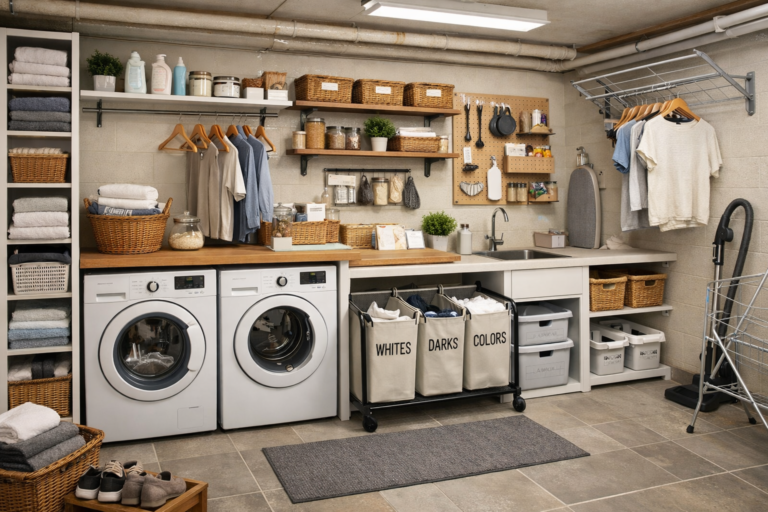 Waschküche im Keller - Praktische Ideen für mehr Ordnung