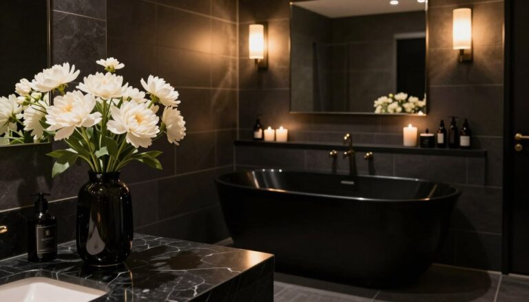 badezimmer deko schwarz