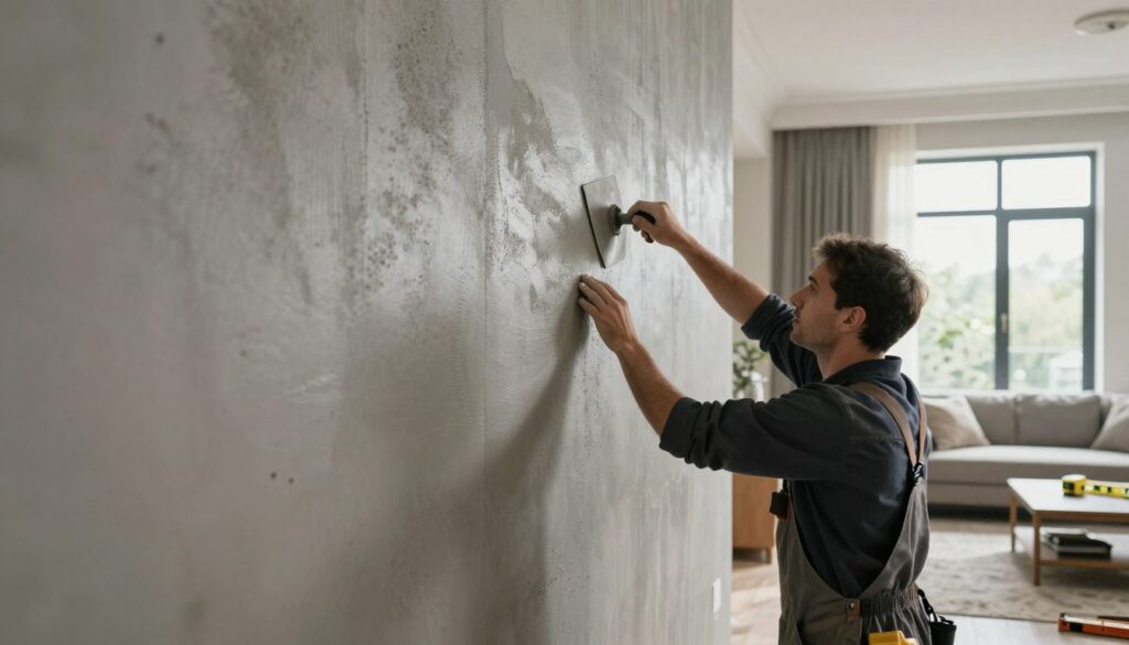 beton design wand installation