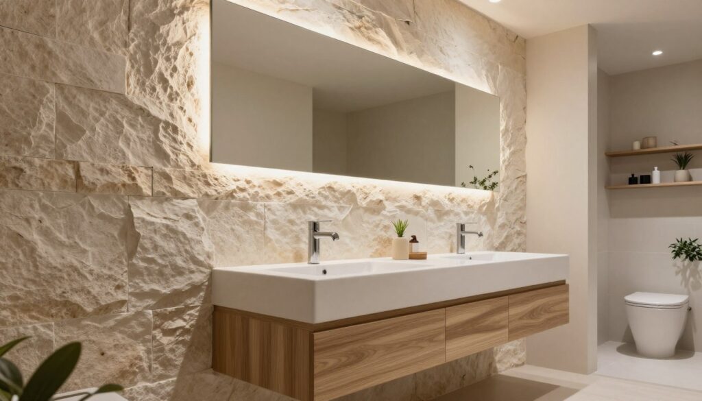 moderne badezimmer wandgestaltung