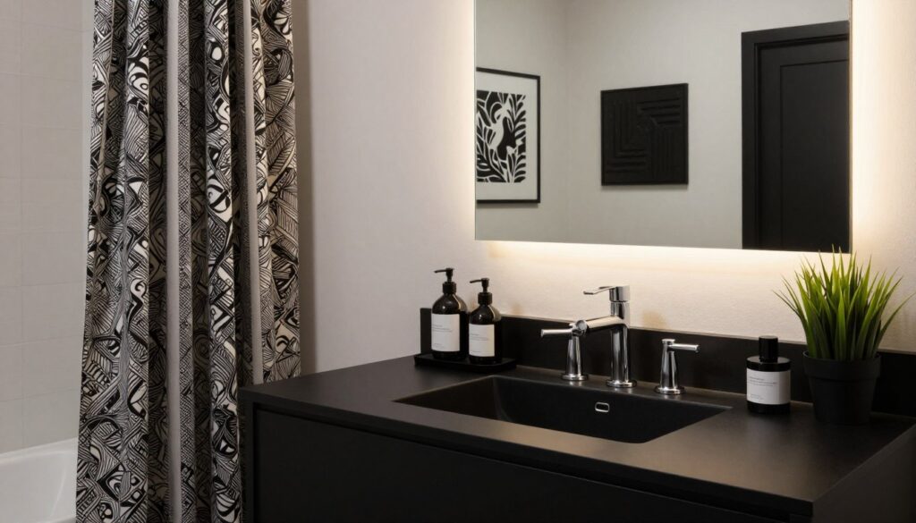 schwarze Badezimmer Deko Pflege