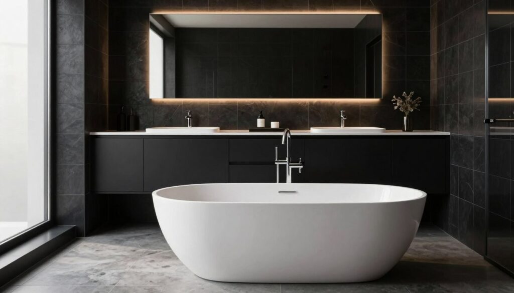 schwarze fliesen bad