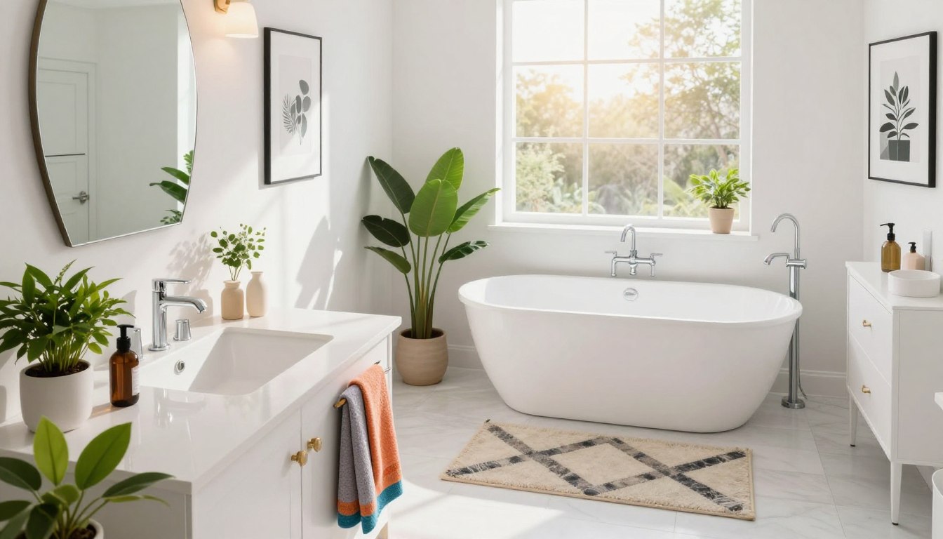 weißes badezimmer aufpeppen