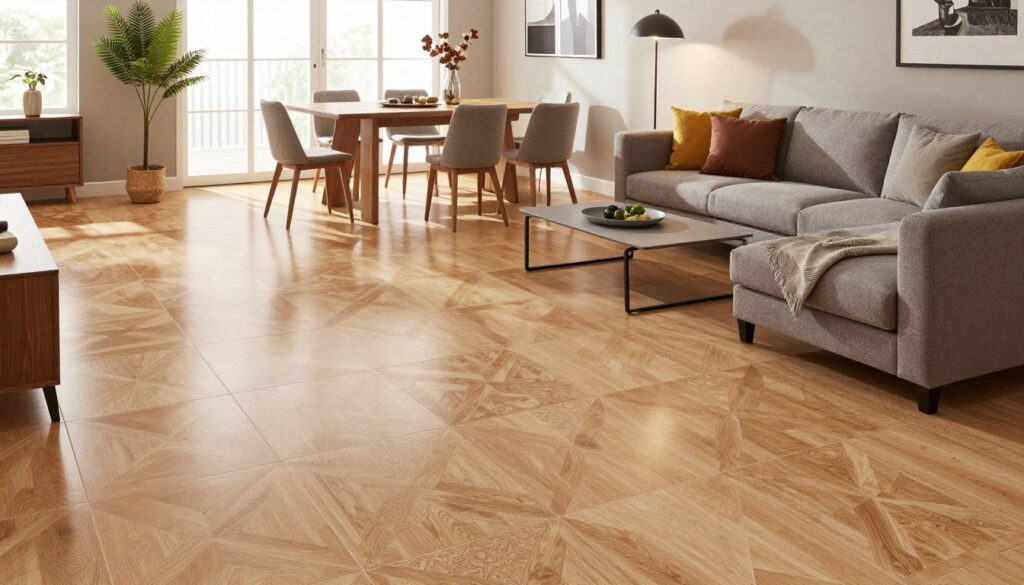 wohnzimmmer fliesen design