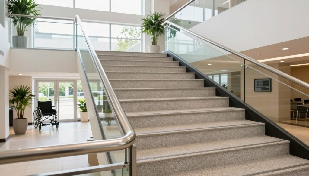 Barrierefreie geschlossene Treppe