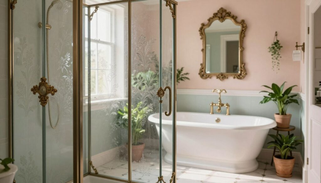 Duschwand im Vintage-Stil