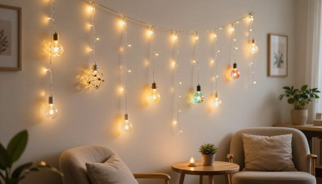 Lichterkette Wand für verschiedene Stile