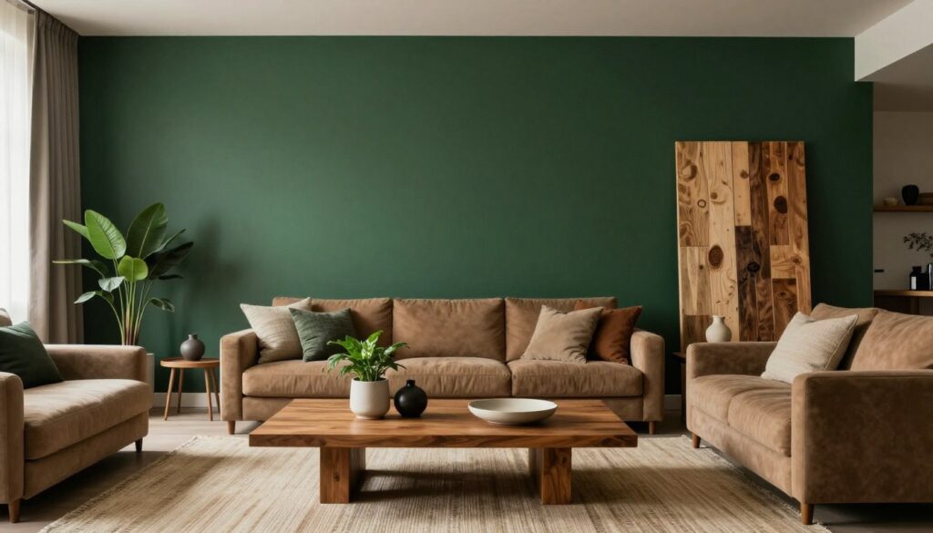 dunkelgrüne wandgestaltung