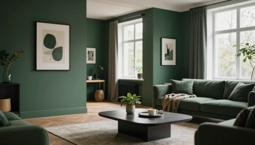 dunkelgrüne wandtöne