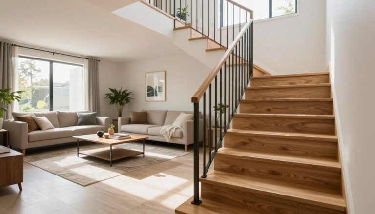 gerade treppe im wohnbereich