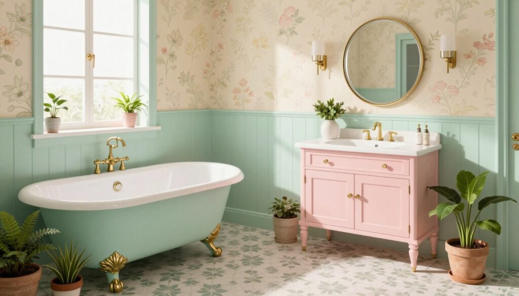 retro Badezimmer Farbpalette
