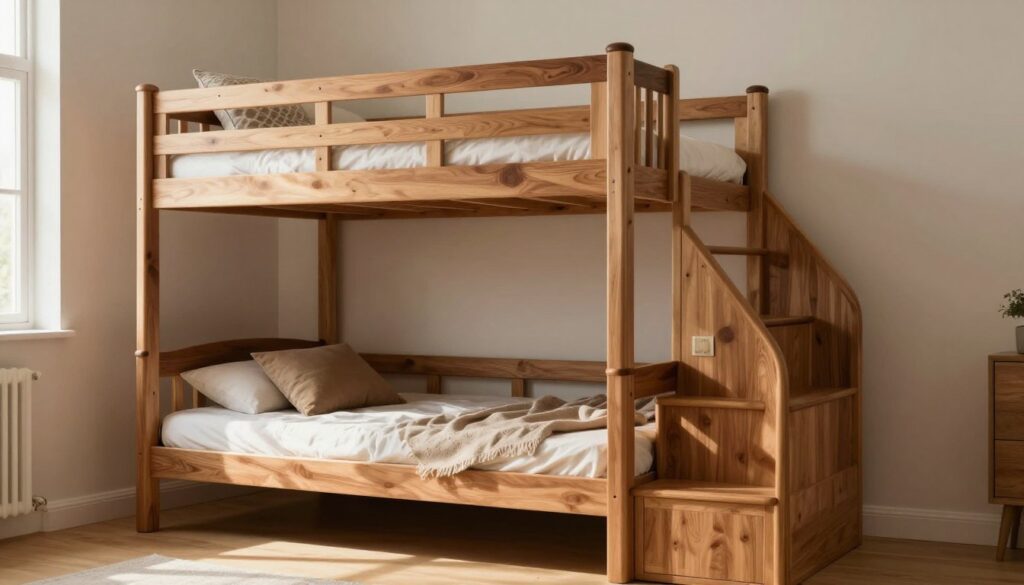 sicherheitsgeprüftes Etagenbett mit Treppe