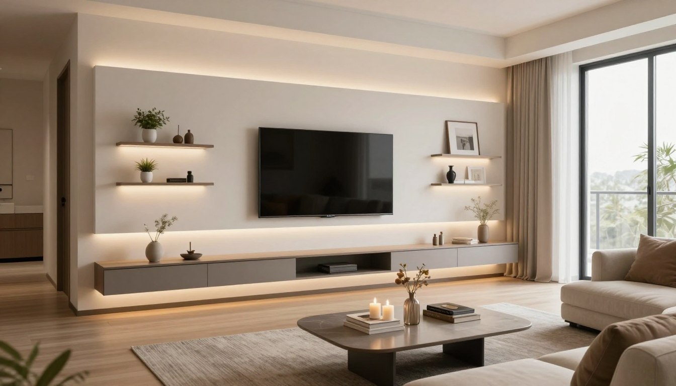 tv wand ideen modern