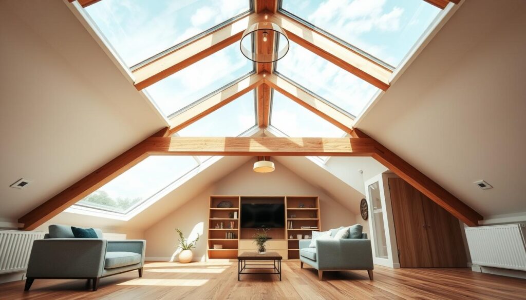 Dachfenster und Beleuchtung