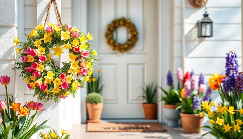 Frühlingsblumen Deko Haustür