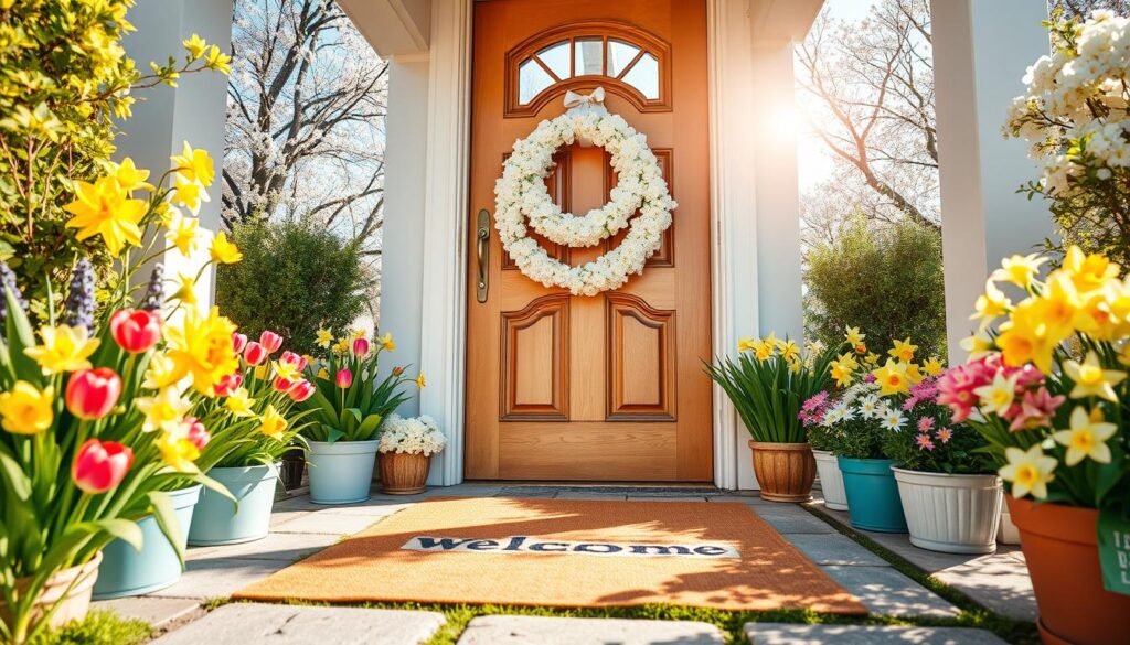 Frühlingsdeko Hauseingang