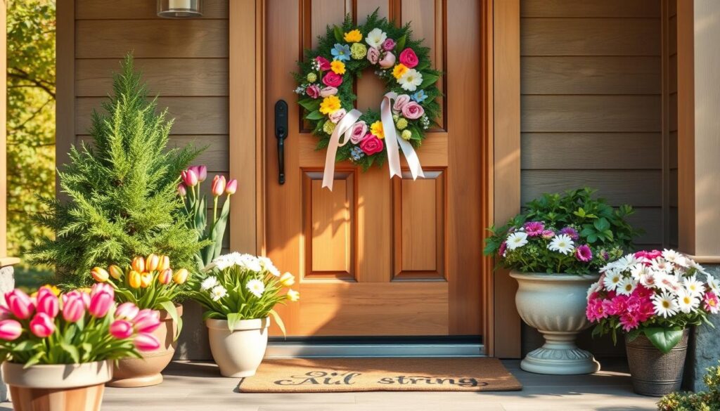 Frühlingshafte Haustürdekoration