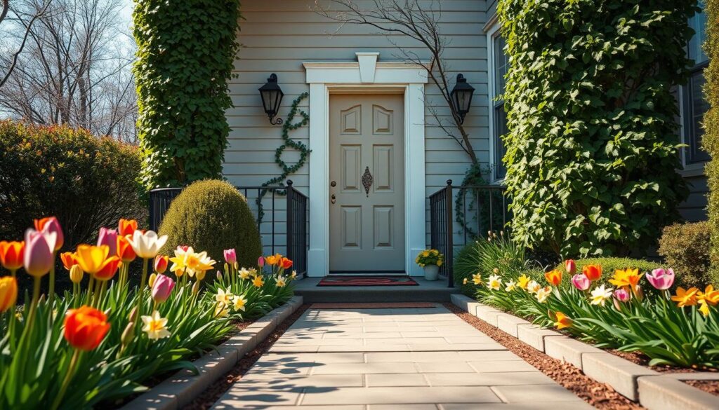 Hauseingang dekorieren Frühling