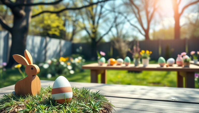 ostern deko draussen holz