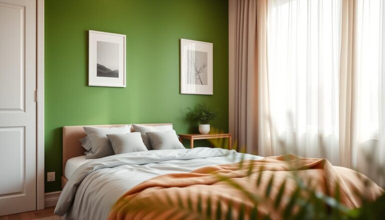 schlafzimmer grüne wand