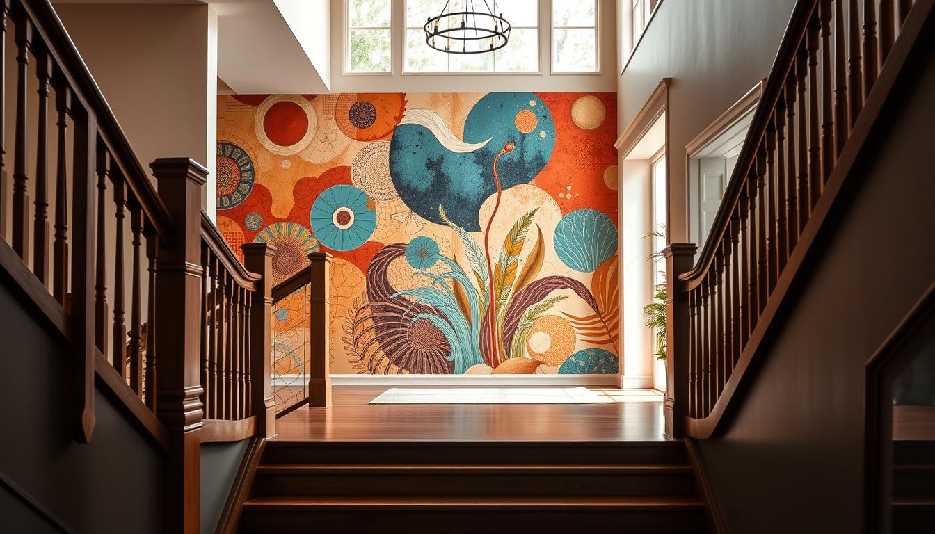 treppenaufgang gestalten wand