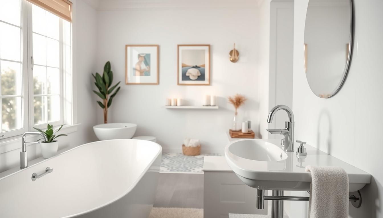 weißes badezimmer aufpeppen