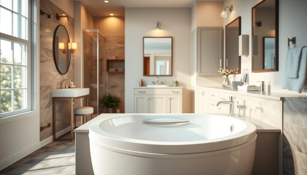 Barrierefreie eingebaute Badewanne für Senioren