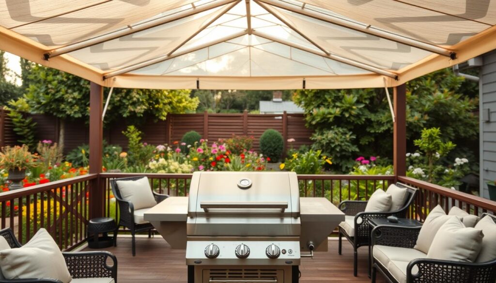 Moderner wetterschutz für grillen im freien Moderner wetterschutz für grillen im freien