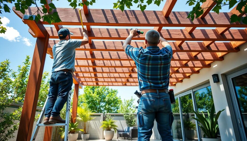 Pergola Dach Montage