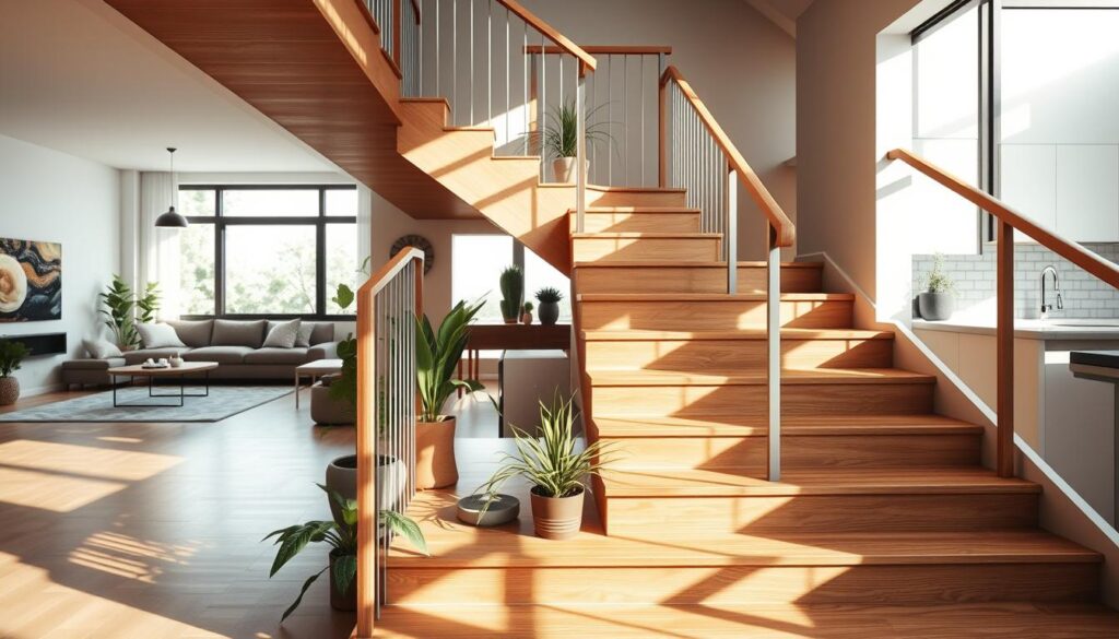 Treppe als verbindendes Element im Innenraum