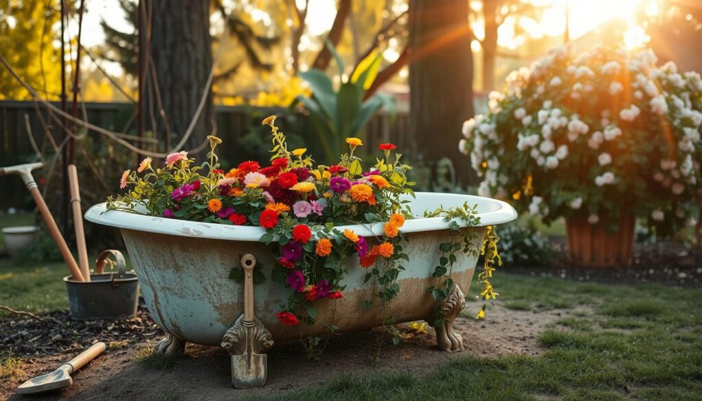 alte badewanne garten