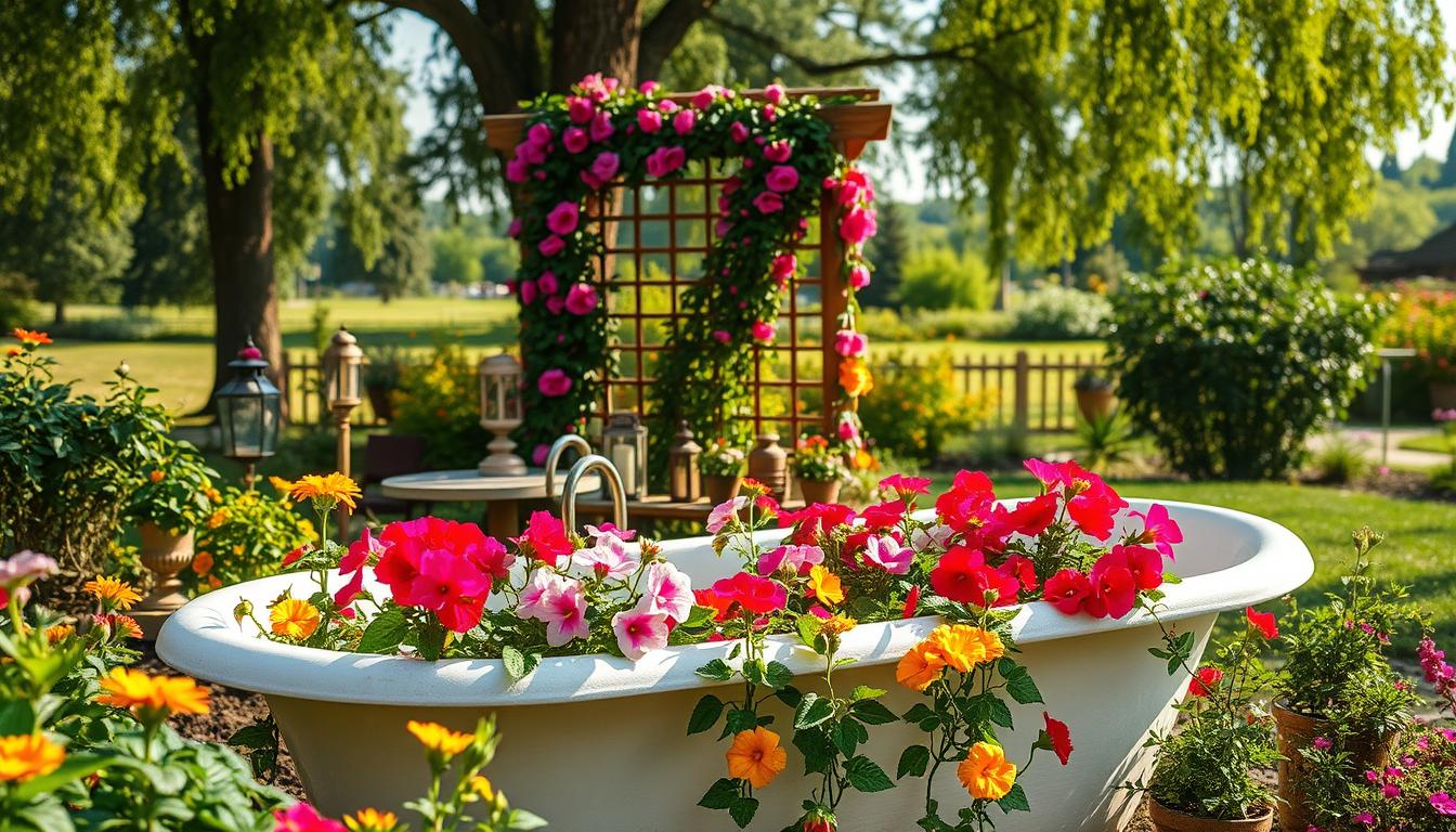 alte badewanne garten