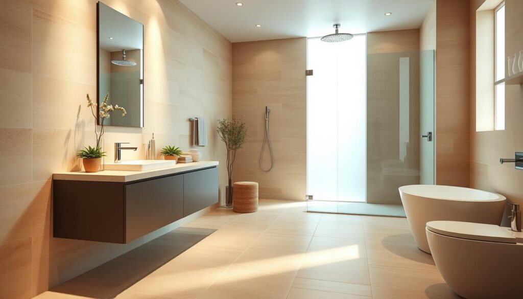 badezimmergestaltung beige