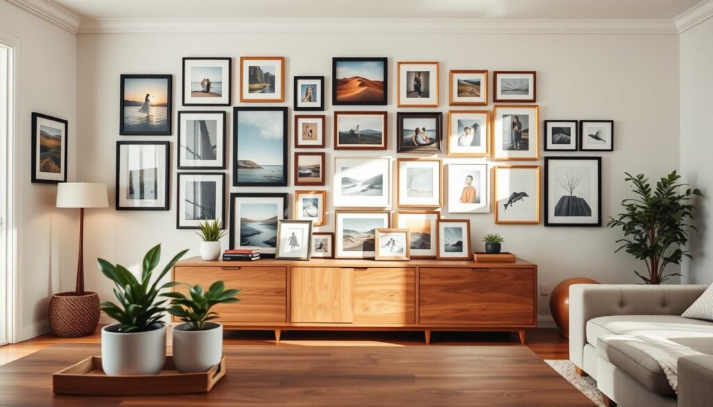 bildergalerie an der wand