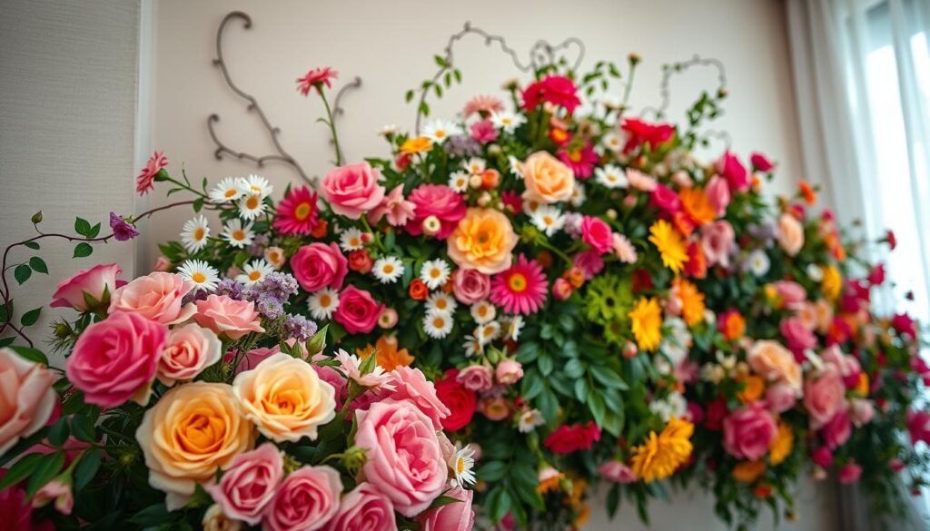 blumendeko wand