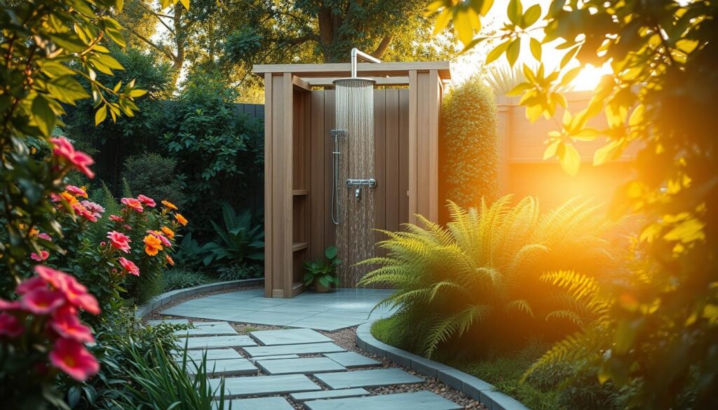 garten dusche regendusche