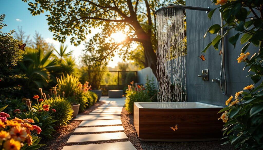 garten dusche regendusche