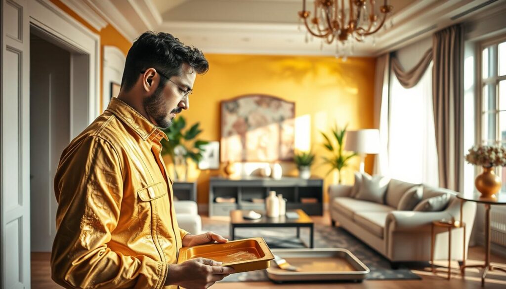 goldene wand streichen