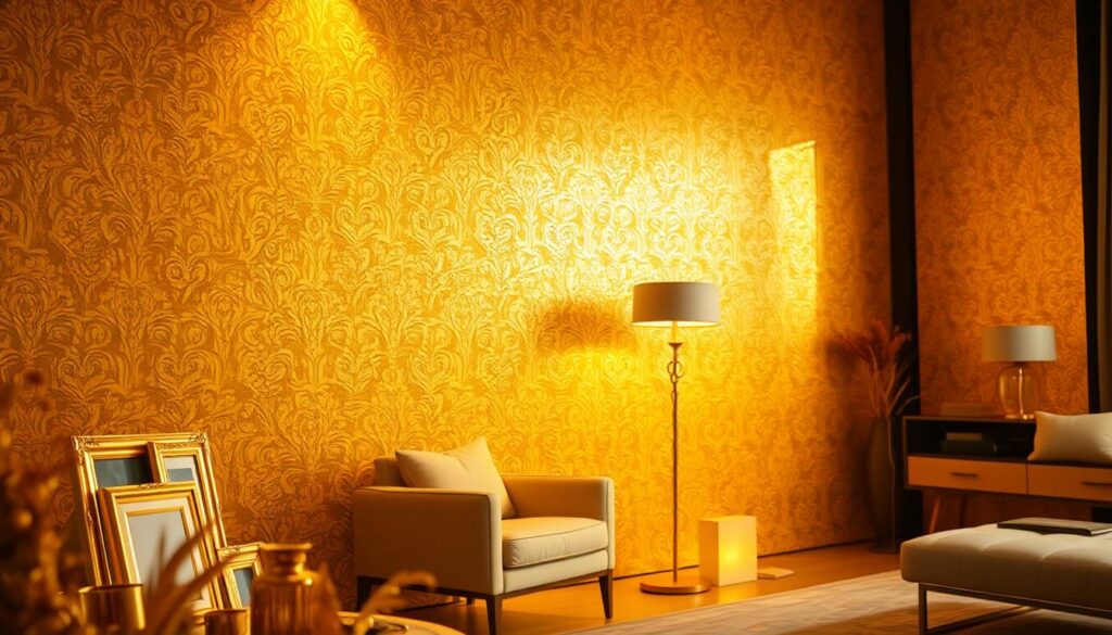 goldene wandgestaltung